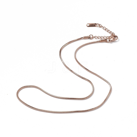 Ion Plating(IP) 304 Stainless Steel Round Snake Chain Necklace for Men Women NJEW-K245-012D-1