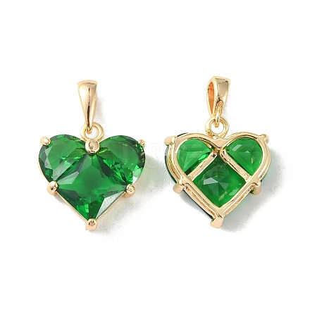 Brass Micro Pave Cubic Zirconia Charms KK-L208-03G-02-1