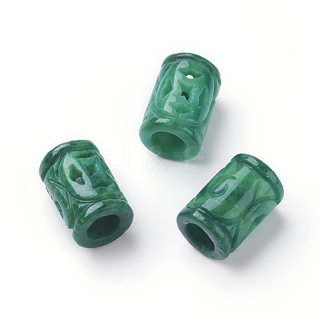Natural Myanmar Jade/Burmese Jade Carved European Beads G-E418-28B-1