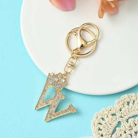 Golden Alloy Rhinestone Keychain KEYC-YW00105-23-1