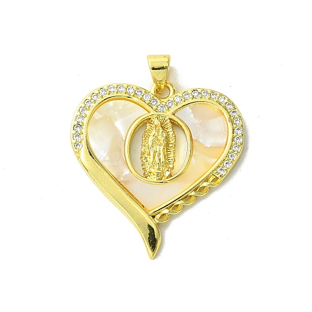 Real 18K Gold Plated Brass Micro Pave Cubic Zirconia Pendants KK-H472-14G-06-1