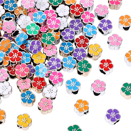 120Pcs 2 Colors UV Plating Acrylic European Beads OACR-PA0001-61-1