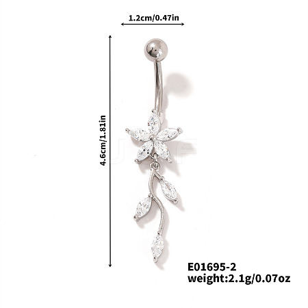 Shiny Brass Crystal Rhinestone Belly Button Rings CZ7821-2-1