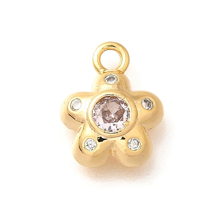 Brass Micro Pave Cubic Zirconia Charms KK-K294-20G-1