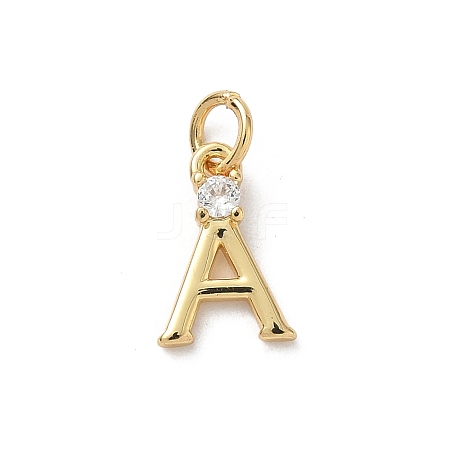 Brass Pave Clear Cubic Zirconia Charms KK-A273-01G-A-1