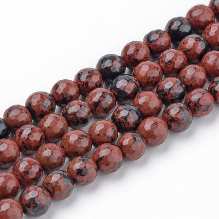 Natural Mahogany Obsidian Beads Strands G-Q462-93-10mm-1