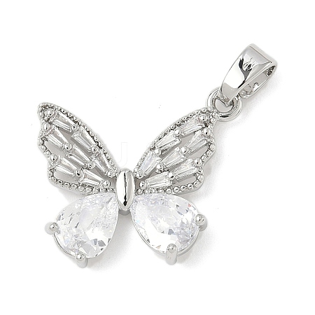 Brass Micro Pave Cubic Zirconia Pendants KK-I355-07P-1