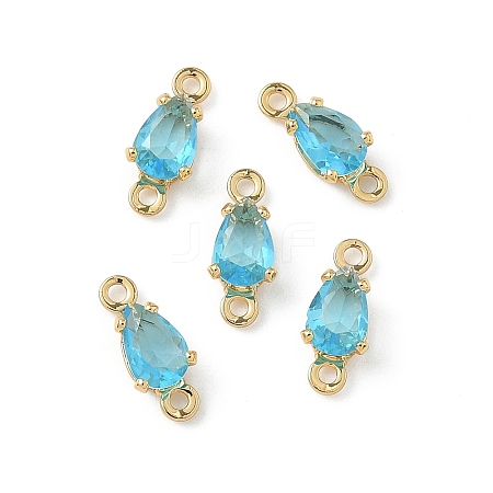 Brass Pave Cubic Zirconia Connector Charms KK-Z136-46G-02-1