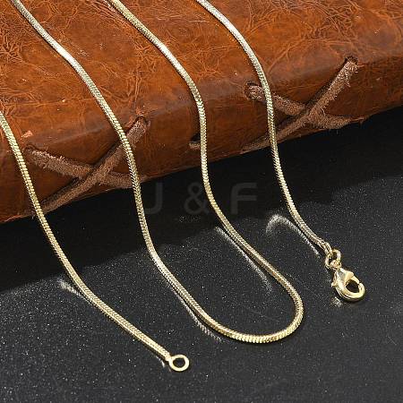 1.5mm Rack Plating Brass Snake Chain Necklaces for Women Men MAK-L044-13G-1
