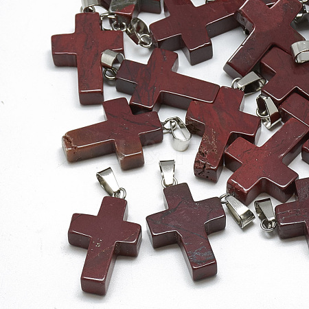 Natural Red Jasper Pendants G-T080-10-1