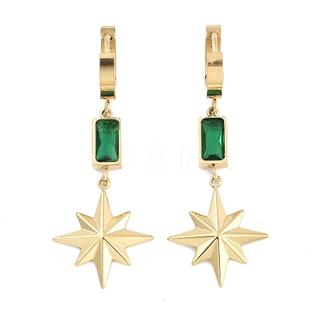 Star 304 Stainless Steel Dangle Earrings EJEW-L283-074G-1