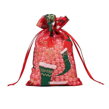 Organza Printed Gift Bags with Drawstring PW-WG00D7C-22-1