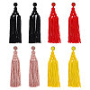4 Pairs 4 Colors Polyester Tassels Earrings with Seed Beaded EJEW-FI0002-96-8