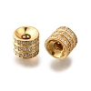925 Sterling Silver Micro Pave Clear Cubic Zirconia Beads STER-F061-03B-G-1