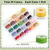 SUNNYCLUE 1 Box 25 Colors Round Waxed Polyester Thread String YC-SC0001-04-2