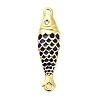 Brass Enamel Fish Connector Charms KK-H527-11G-02-1