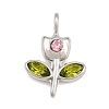 304 Stainless Steel Rhinestone Pendants RB-CBA40D0-04P-B-1