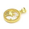 Brass Micro Pave Clear Cubic Zirconia Pendants KK-K354-04G-09-2