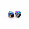 Rack Plating Rainbow Color Alloy European Beads PALLOY-S180-369-3