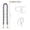 Non-Magnetic Synthetic Hematite & 304 Stainless Steel Round Beaded Mobile Straps HJEW-SW00043-01-3
