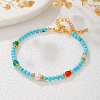 Round Synthetic Turquoise & Natural Red Agate & Freshwater Pearls Beaded Bracelets & Necklaces Sets for Women JT3894-3-3