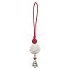 Christmas Tree Alloy Enamel with Rhinestone Pendant Decorations HJEW-JM02097-4