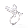 Butterfly Clear Cubic Zirconia Cuff Ring RJEW-D117-01P-1
