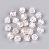 Transparent Spray Painted Glass Beads EGLA-N018-4mm-08-2