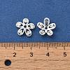 Flower Rack Plating Brass Micro Pave Cubic Zirconia Beads KK-S399-01D-3