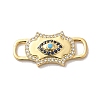 Brass Cubic Zirconia Connector Charms LS-KK-M278-01B-G-1