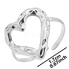 Non-Tarnish 304 Stainless Steel Heart Shape Cuff Rings LL4248-1-1