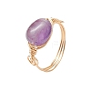 Oval Natural Amethyst & Amazonite & Rose Quartz & Citrine Finger Rings GG-CJ22AE-G-4