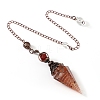 Natural Carnelian & Resin Hexagonal Pointed Dowsing Pendulums PW-WG7D05E-21-1