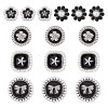 15Pcs 5 Styles 1-Hole Alloy Enamel Shank Buttons BUTT-TA0001-47B-3