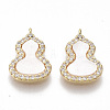 Brass Micro Pave Clear Cubic Zirconia Charms X-KK-S355-007G-NF-2