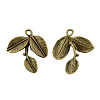 Tibetan Style Alloy Leaf Pendants X-TIBEP-A13605-AB-NR-1