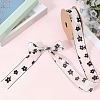 1Roll Printed Polyester Chiffon Ribbons OCOR-CY0002-35D-3