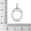 925 Sterling Silver Micro Pave Clear Cubic Zirconia Open Back Bezel Pendant Cabochon Settings STER-B005-22P-3