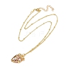 Brass Micro Pave Camellia Cubic Zirconia Fruit Pendant Necklaces for Women NJEW-U042-02A-G-2