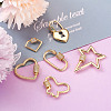 Brass Micro Pave Clear Cubic Zirconia Screw Carabiner Lock Charms ZIRC-TA0001-13G-18