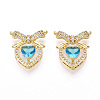 Brass Micro Pave Cubic Zirconia Pendants KK-T070-61A-1
