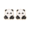 Panda Alloy Enamel Cabochons AL-CBA1A6F-06KCG-E-1