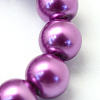 Baking Painted Pearlized Glass Pearl Round Bead Strands X-HY-Q330-8mm-16-3