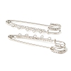 Iron Rhinestone Safety Pins Brooch Findings JEWB-E045-01C-P-2