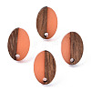 Resin & Walnut Wood Stud Earring Findings MAK-N032-004A-A05-1