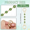 3Pcs 3 Colors Alloy Enamel Flower Link Bag Extender Chains HJEW-YW00098-01-3