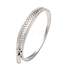 304 Stainless Steel Hinged Rhinestone Bangles for Women BJEW-K307-02P-2