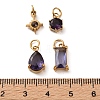 4Pcs 4 Styles 304 Stainless Steel & Glass Pendants GL-CBAC8BB-01G-02-3