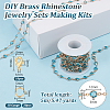 DIY Brass Rhinestone Jewelry Sets Making Kits DIY-OC0014-15C-2