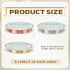 3 Rolls 3 Colors Round Copper Wire KK-LP0004-21C-2